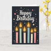 お誕生日おめでとうろうそくカード カード (黄色い花)