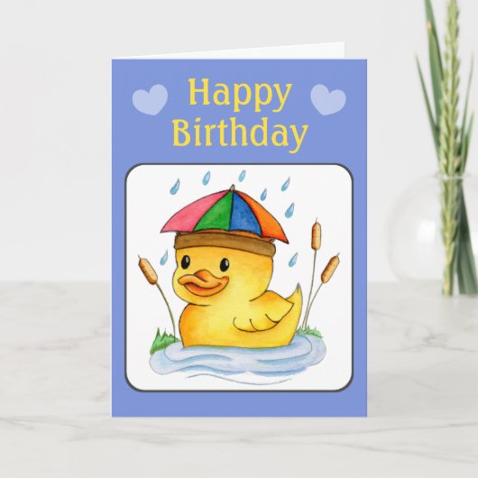 お誕生日おめでとうアヒル カード (正面)