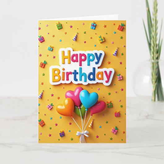 お誕生日おめでとうアートカード カード (正面)
