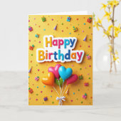 お誕生日おめでとうアートカード カード (黄色い花)