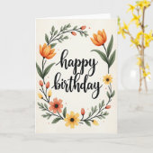 お誕生日おめでとうカード カード (黄色い花)