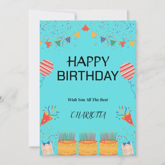 お誕生日おめでとうカード 招待状 (正面)