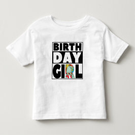 お誕生日おめでとうガールパーティーのお祝いカスタマイズ可能 トドラーTシャツ