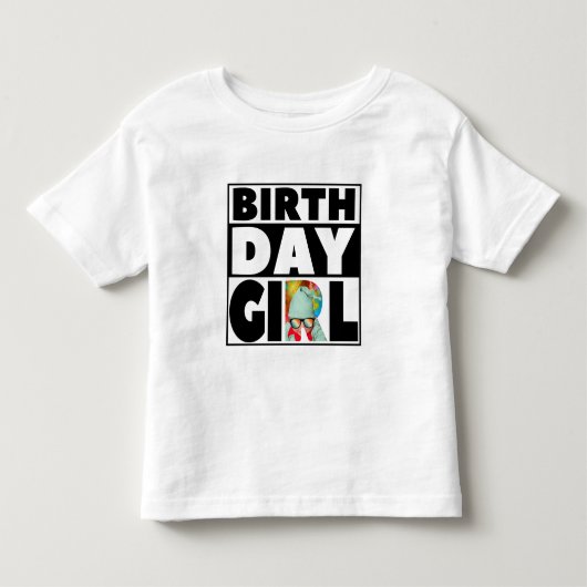 お誕生日おめでとうガールパーティーのお祝いカスタマイズ可能 トドラーTシャツ (正面)