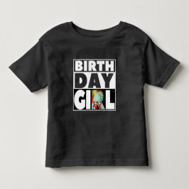 お誕生日おめでとうガールパーティーのお祝いカスタマイズ可能 トドラーTシャツ