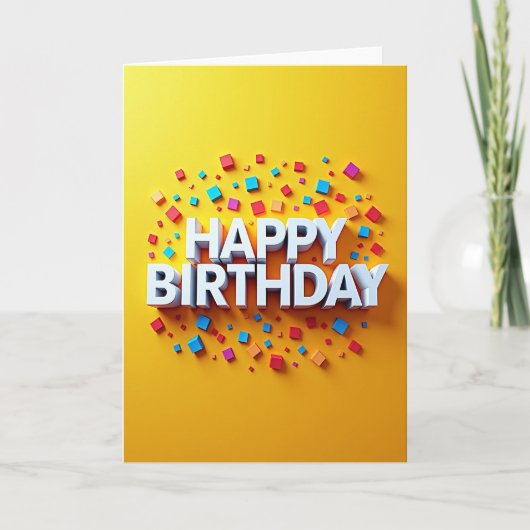 お誕生日おめでとうキューブバーストカード カード (正面)