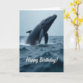 お誕生日おめでとうクジラカード カード (黄色い花)