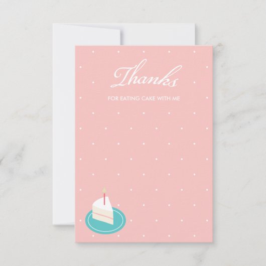 お誕生日おめでとうケーキを食べよう感謝カード 招待状 (正面)