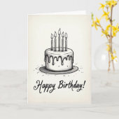 お誕生日おめでとうケーキカード カード (黄色い花)