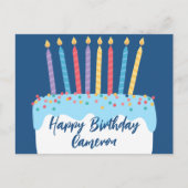 お誕生日おめでとうケーキ オリジナルデザイン ポストカード (正面)