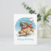 お誕生日おめでとうゴールデンレトリバーベースボール ポストカード (スタンド正面)