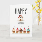 お誕生日おめでとうハウスカード カード (黄色い花)