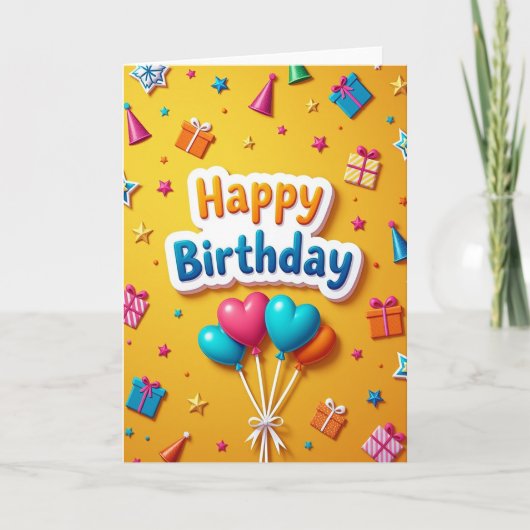 お誕生日おめでとうバルーンカード カード (正面)