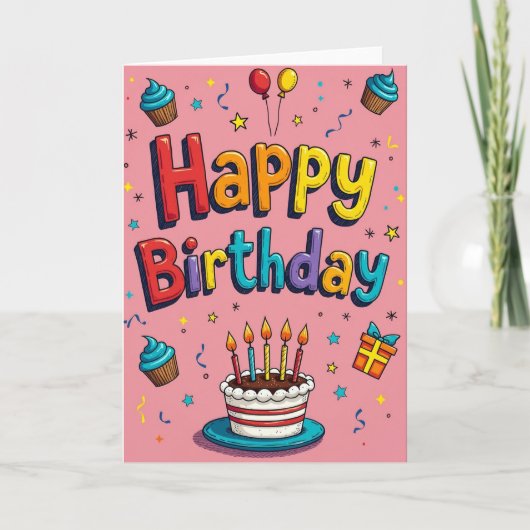 お誕生日おめでとうバルーンカード カード (正面)