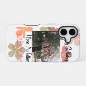 お誕生日おめでとうパパ 花の写真 I Love My Father i iPhone 16ケース (裏面横)