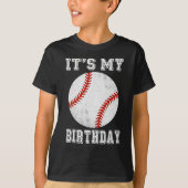 お誕生日おめでとうベースボールデザイン Tシャツ (正面)