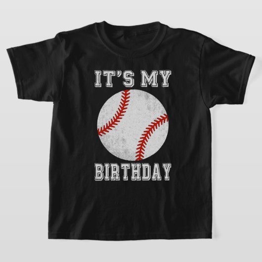 お誕生日おめでとうベースボールデザイン Tシャツ (レイダウン)