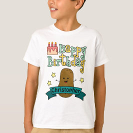 お誕生日おめでとうポテト パーソナライズデザイン Tシャツ