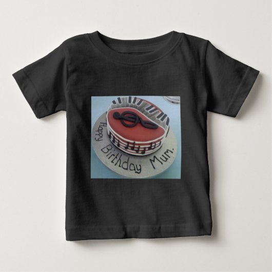 お誕生日おめでとうママケーキ ベビーTシャツ (正面)