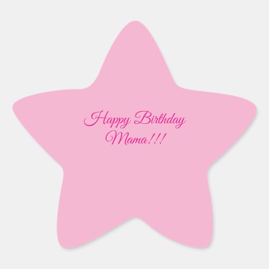 お誕生日おめでとうママ ステッカー | かわいいピンクの星 (正面)