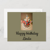 お誕生日おめでとうリンダ ポストカード (正面/裏面)