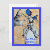 お誕生日おめでとうロバ ポストカード (正面/裏面)