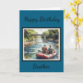 お誕生日おめでとう兄さん/内側のメッセージカード カード (黄色い花)