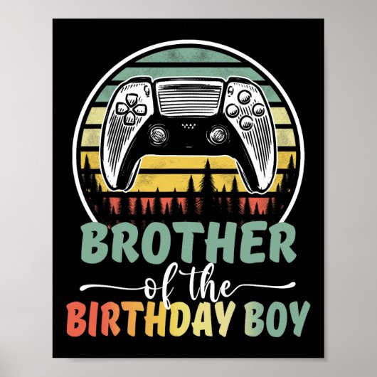 お誕生日おめでとう兄弟 ゲーマー お揃い ポスター (正面)