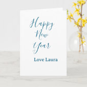 お誕生日おめでとう名前を追加愛青シンプルミニマルh カード (黄色い花)