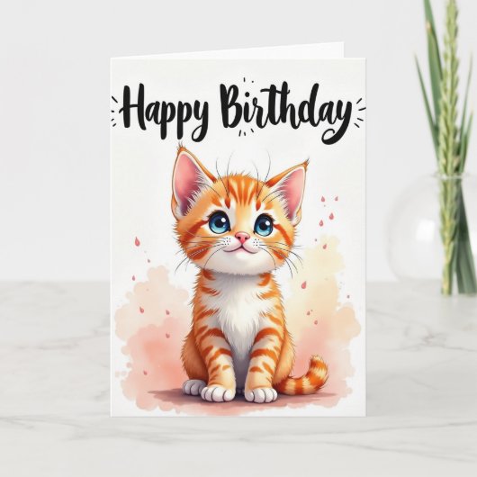 お誕生日おめでとう子猫カード カード (正面)