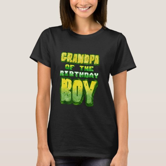 お誕生日おめでとう孫息子 ピクセル数字 ゲーム好きなおじいちゃん Tシャツ (正面)