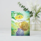 お誕生日おめでとう少年 | ヒマワリのポストカード ポストカード (スタンド正面)