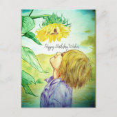 お誕生日おめでとう少年 | ヒマワリのポストカード ポストカード (正面)