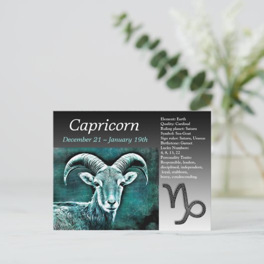 お誕生日おめでとう山羊座 占星術 星占い ポストカード (スタンド正面)