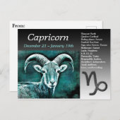お誕生日おめでとう山羊座 占星術 星占い ポストカード (正面/裏面)
