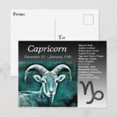 お誕生日おめでとう山羊座 占星術 黄道十二宮 ポストカード (正面/裏面)