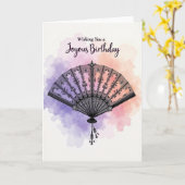お誕生日おめでとう扇形カード カード (黄色い花)