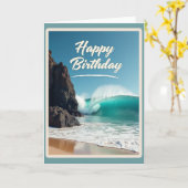 お誕生日おめでとう波カード カード (黄色い花)