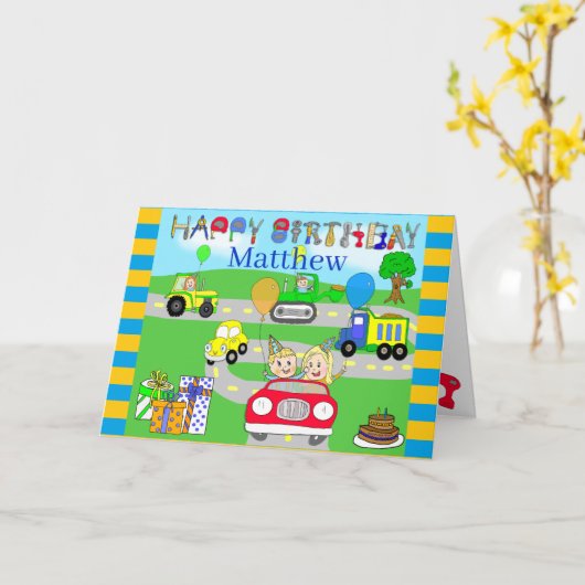 お誕生日おめでとう特別な少年のための カード (黄色い花)