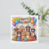 お誕生日おめでとう犬 カード (スタンド正面)