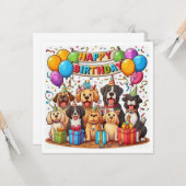 お誕生日おめでとう犬 カード (正面/裏面インサイチュ)