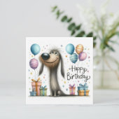 お誕生日おめでとう犬 カード (スタンド正面)
