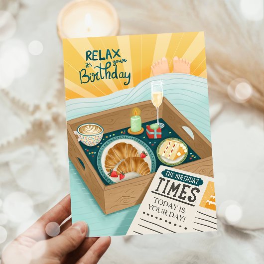 お誕生日おめでとう男性用 リラックス ケーキ 夫 父 カード