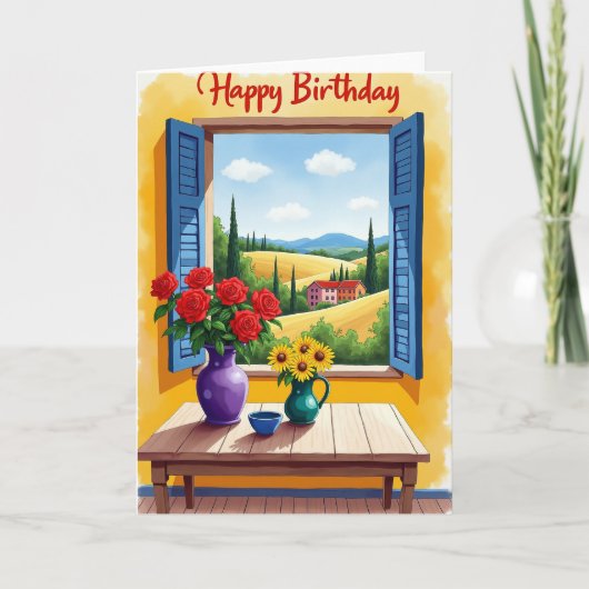 お誕生日おめでとう窓付グリーティングカード カード (正面)