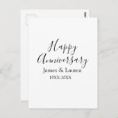 お誕生日おめでとう結婚記念日名前日付年シンプルなミ ポストカード (正面/裏面)