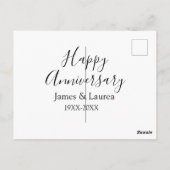 お誕生日おめでとう結婚記念日名前日付年シンプルなミ ポストカード (裏面)