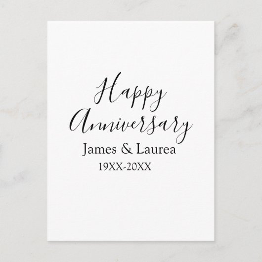 お誕生日おめでとう結婚記念日名前日付年シンプルなミ ポストカード (正面)