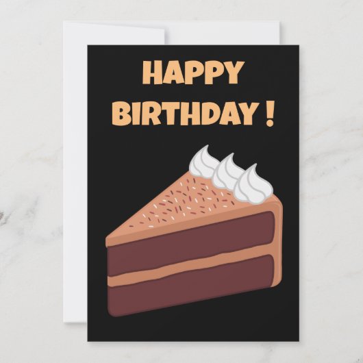 お誕生日おめでとう美味しいチョコレートケーキ 招待状 (正面)