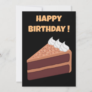 お誕生日おめでとう美味しいチョコレートケーキ 招待状