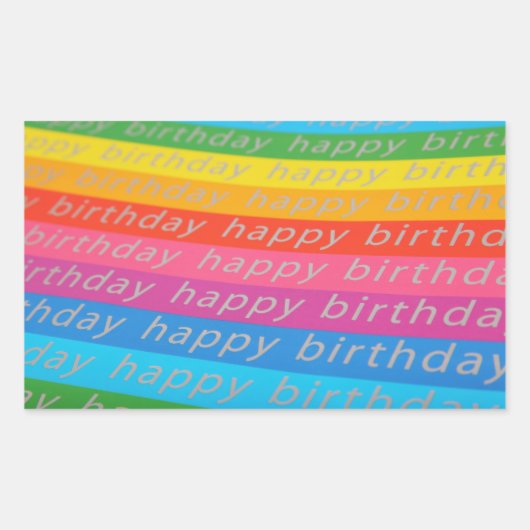 お誕生日おめでとう背景 長方形シール (正面)